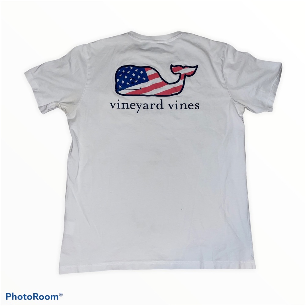 Vineyard Vines Short Sleeve Flag Whale Pocket Tee